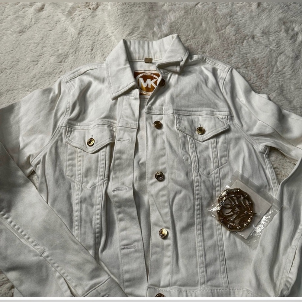 Michael Kors Ivory Jacket with Gold Accents
